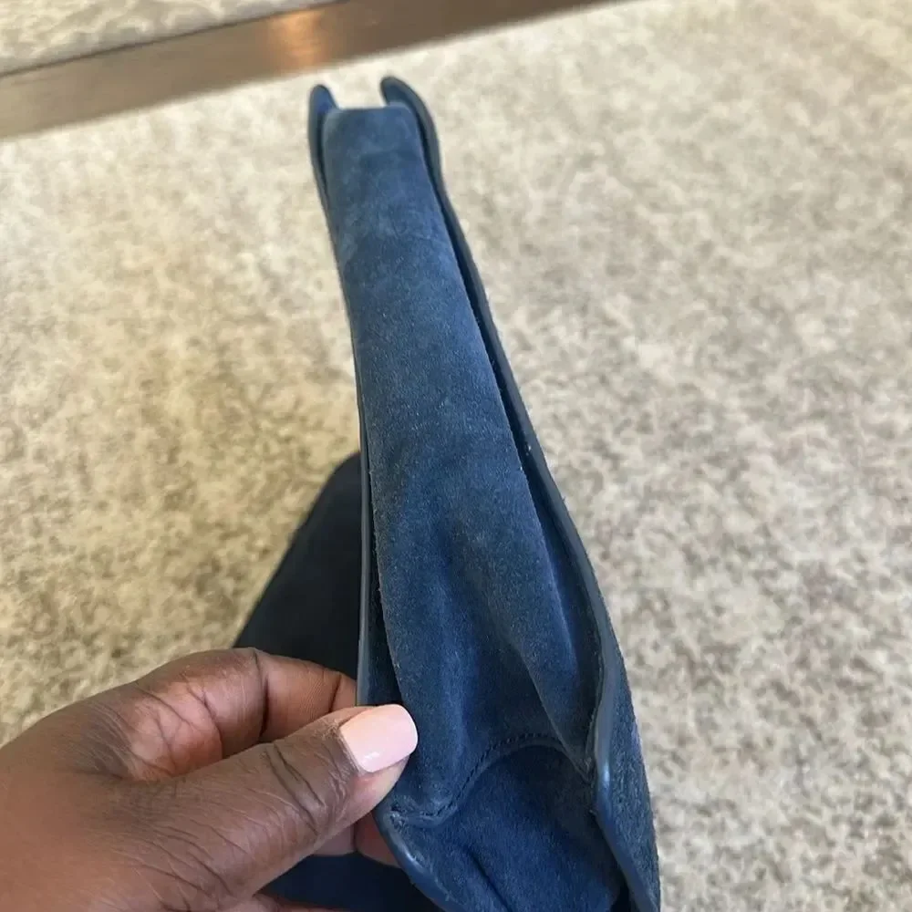 Mark & Graham Blue Suede Clutch/Shoulder Bag